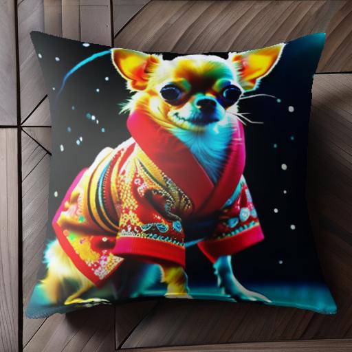 着物 チワワ 和風 ドッグウェア クッションカバー 45×45cm アニマル柄 おしゃれ 可愛い クッション本体..