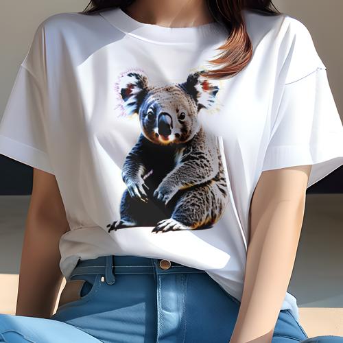 Tシャツ レディース 犬ファン 半袖 春夏 犬柄 プリント カジュアル かわいい 人間用 フィットネス ダンス かわいい 動物 オーストラリア 哺乳類 自然
