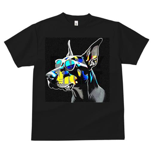 Tシャツ レディース 犬ファン 半袖 春夏 犬柄 プリント カジュアル かわいい 人間用 フィットネス ダンス サングラス ドーベルマン