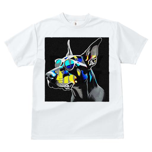 Tシャツ レディース 犬ファン 半袖 春夏 犬柄 プリント カジュアル かわいい 人間用 フィットネス ダンス サングラス ドーベルマン