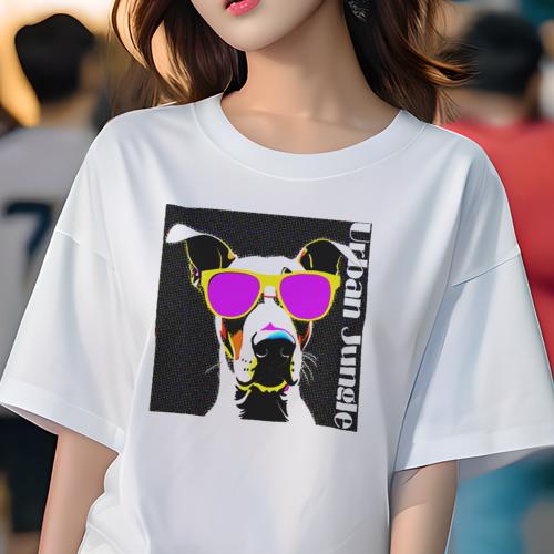 Tシャツ レディース 犬ファン 半袖 春夏 犬柄 プリント カジュアル かわいい 人間用 フィットネス ダン..