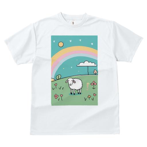 Tシャツ レディース 犬ファン 半袖 春夏 犬柄 プリント カジュアル かわいい 人間用 フィットネス ダンス 虹 太陽 雲 花 草原