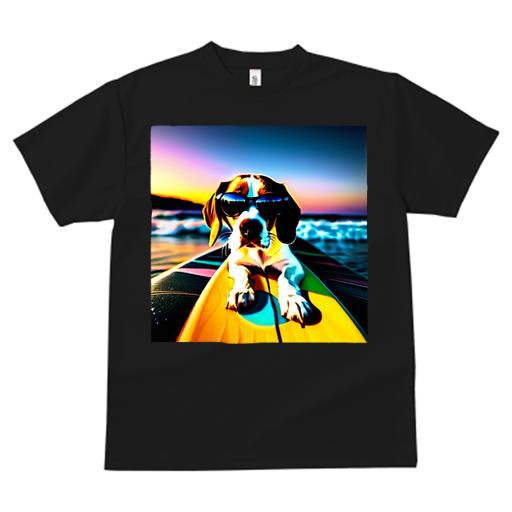 Tシャツ レディース 犬ファン 半袖 春夏 犬柄 プリント カジュアル かわいい 人間用 フィットネス ダンス サーフィン ビーグル 海 夕焼け サングラス
