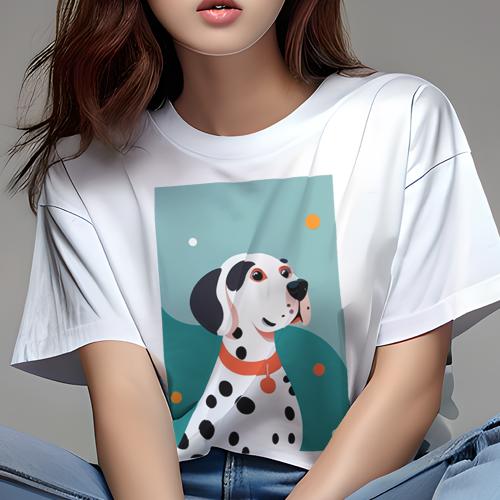 Tシャツ レディース 犬ファン 半袖 春夏 犬柄 プリント カジュアル かわいい 人間用 フィットネス ダンス 水玉 ダルメシアン 首輪 Tシャツ レディース 犬ファン 半袖 春夏 犬柄 プリント カジュアル かわいい 人間用 フィットネス ダンス 水玉 ダルメシアン 首輪