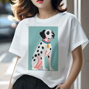 Tシャツ レディース 犬ファン 半袖 春夏 犬柄 プリント カジュアル かわいい 人間用 フィットネス ダンス ダルメシアン(4)