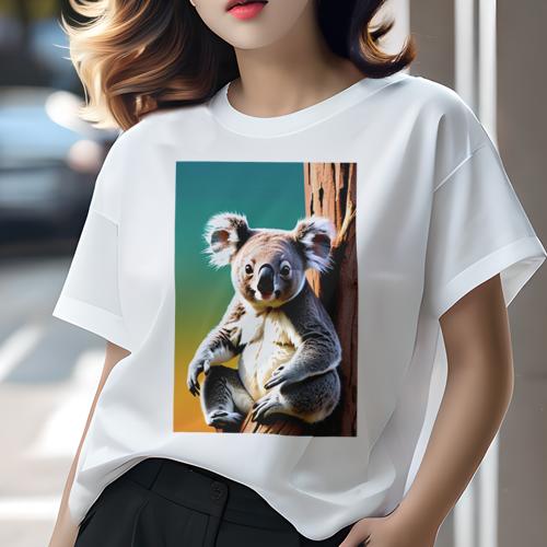 Tシャツ レディース 犬ファン 半袖 春夏 犬柄 プリント カジュアル かわいい 人間用 フィットネス ダンス 木 背景