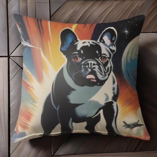 宇宙 フレンチブルドッグ スペース 惑星 宇宙船 クッションカバー 45×45cm アニマル柄 おしゃれ 可愛い クッション本体付き 正方形 犬ファン 宇宙 フレンチブルドッグ スペース 惑星 宇宙船 クッションカバー 45×45cm アニマル柄 おしゃれ 可愛い クッション本体付き 正方形 犬ファン