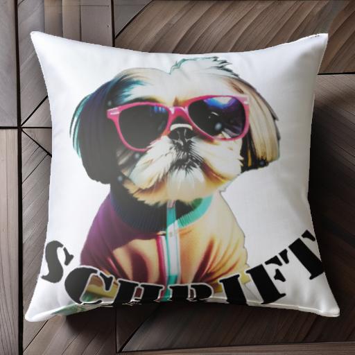 サングラス シーズー ジャケット クッションカバー 45×45cm アニマル柄 おしゃれ 可愛い クッション本..
