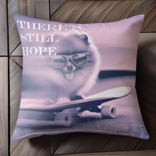 スケートボード ポメラニアン サングラス クッションカバー 45×45cm アニマル柄 おしゃれ 可愛い クッ..