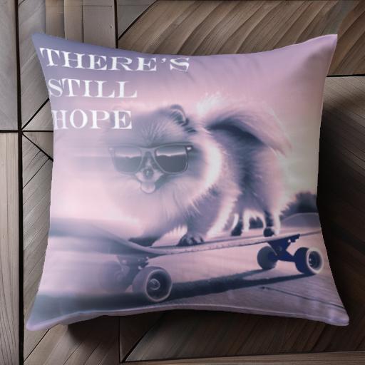 スケートボード ポメラニアン サングラス クッションカバー 45×45cm アニマル柄 おしゃれ 可愛い クッ..