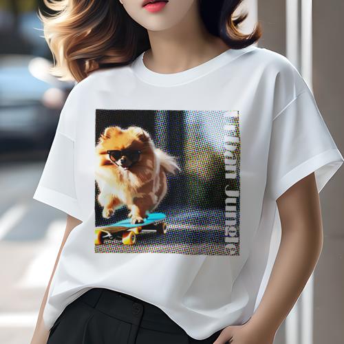 Tシャツ レディース 犬ファン 半袖 春夏 犬柄 プリント カジュアル かわいい 人間用 フィットネス ダン..