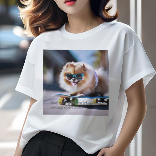 Tシャツ レディース 犬ファン 半袖 春夏 犬柄 プリント カジュアル かわいい 人間用 フィットネス ダン..