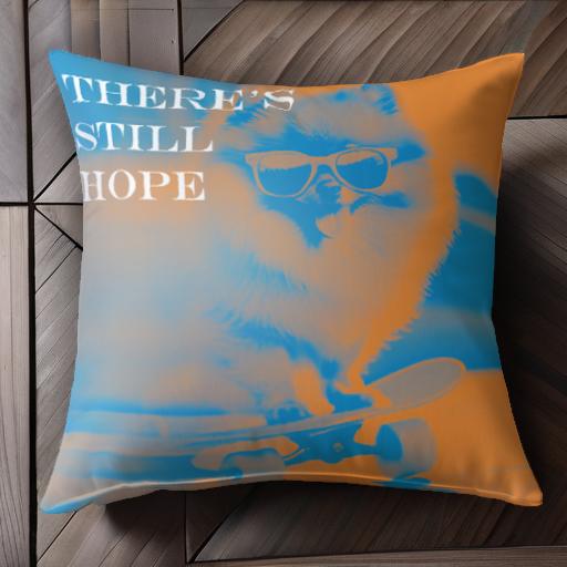 スケートボード ポメラニアン サングラス クッションカバー 45×45cm アニマル柄 おしゃれ 可愛い クッ..