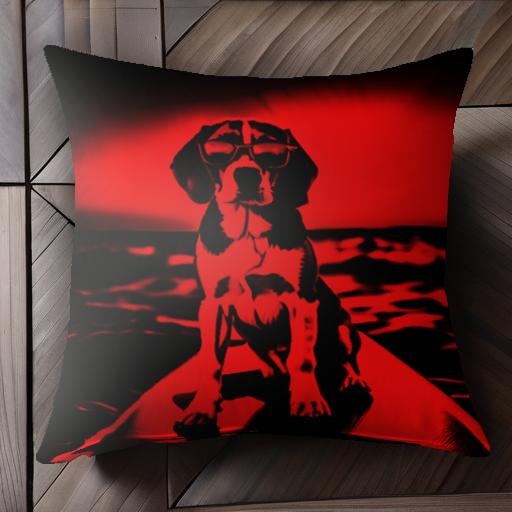 サングラス ビーグル 海 サーフボード クッションカバー 45×45cm アニマル柄 おしゃれ 可愛い クッション本体付き 正方形 犬ファン サングラス ビーグル 海 サーフボード クッションカバー 45×45cm アニマル柄 おしゃれ 可愛い クッション本体付き 正方形 犬ファン