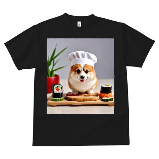 Tシャツ レディース 犬ファン 半袖 春夏 犬柄 プリント カジュアル かわいい 人間用 フィットネス ダンス 寿司 コーギー シェフの帽子 植物