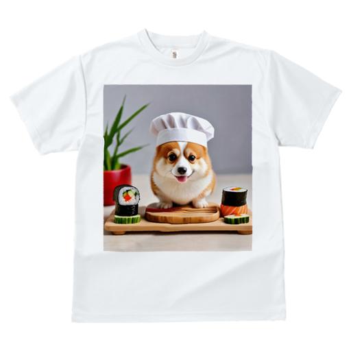 Tシャツ レディース 犬ファン 半袖 春夏 犬柄 プリント カジュアル かわいい 人間用 フィットネス ダンス 寿司 コーギー シェフの帽子 植物