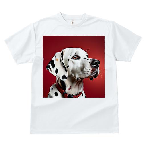 Tシャツ レディース 犬ファン 半袖 春夏 犬柄 プリント カジュアル かわいい 人間用 フィットネス ダンス 犬 ダルメシアン ペット 動物 赤色