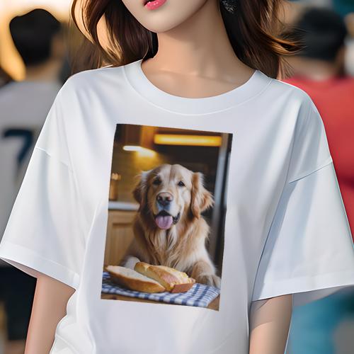 Tシャツ レディース 犬ファン 半袖 春夏 犬柄 プリント カジュアル かわいい 人間用 フィットネス ダン..