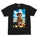 Tシャツ メンズ キッズ 犬ファン 半袖 春夏 犬柄 プリント カジュアル かわいい 人間用 フィットネス ダンス アロハシャツ ゴールデンレトリバー ビーチ サングラス 夏