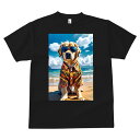 Tシャツ メンズ キッズ 犬ファン 半袖 春夏 犬柄 プリント カジュアル かわいい 人間用 フィットネス ダンス アロハシャツ ゴールデンレトリバー ビーチ サングラス 夏