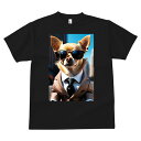 Tシャツ メンズ キッズ 犬ファン 半袖 春夏 犬柄 プリント カジュアル かわいい 人間用 フィットネス ダンス スーツ チワワ ネクタイ サングラス