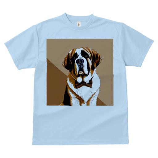 Tシャツ メンズ キッズ 犬ファン 半袖 春夏 犬柄 プリント カジュアル かわいい 人間用 フィットネス ダンス 蝶ネクタイ セントバーナード