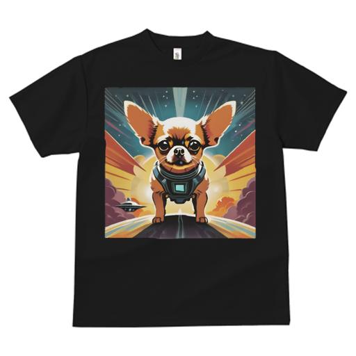 Tシャツ レディース 犬ファン 半袖 春夏 犬柄 プリント カジュアル かわいい 人間用 フィットネス ダンス 宇宙 チワワ スペース SF 未来