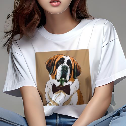 Tシャツ レディース 犬ファン 半袖 春夏 犬柄 プリント カジュアル かわいい 人間用 フィットネス ダン..