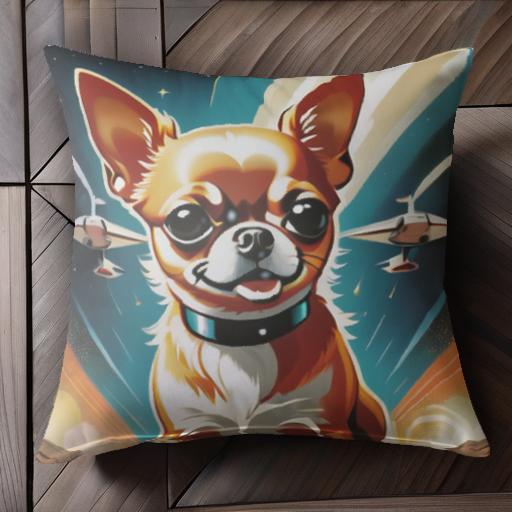 宇宙 チワワ スペースシップ クッションカバー 45×45cm アニマル柄 おしゃれ 可愛い クッション本体付き 正方形 犬ファン 宇宙 チワワ スペースシップ クッションカバー 45×45cm アニマル柄 おしゃれ 可愛い クッション本体付き 正方形 犬ファン