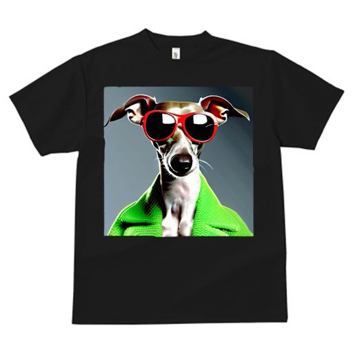 Tシャツ レディース 犬ファン 半袖 春夏 犬柄 プリント カジュアル かわいい 人間用 フィットネス ダンス サングラス イタリアングレーハウンド ジャケット