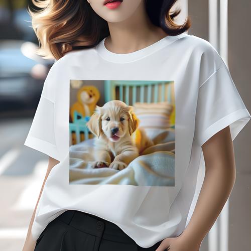 Tシャツ レディース 犬ファン 半袖 春夏 犬柄 プリント カジュアル かわいい 人間用 フィットネス ダン..