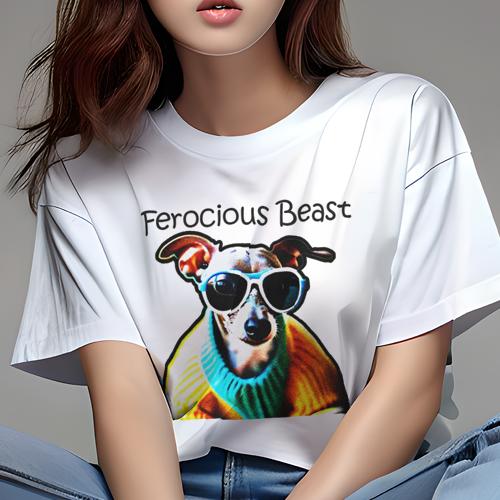 Tシャツ レディース 犬ファン 半袖 春夏 犬柄 プリント カジュアル かわいい 人間用 フィットネス ダンス サングラス イタリアングレーハウンド セーター Tシャツ レディース 犬ファン 半袖 春夏 犬柄 プリント カジュアル かわいい 人間用 フィットネス ダンス サングラス イタリアングレーハウンド セーター
