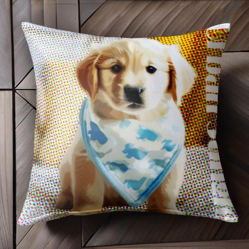 よだれかけ ゴールデンレトリバー クッションカバー 45×45cm アニマル柄 おしゃれ 可愛い クッション本..