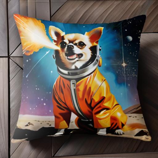 宇宙 チワワ 宇宙服 スペース 惑星 クッションカバー 45×45cm アニマル柄 おしゃれ 可愛い クッション..