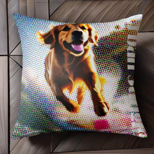 ゴールデンレトリバー クッションカバー 45×45cm アニマル柄 おしゃれ 可愛い クッション本体付き 正方形 犬ファン