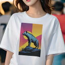 Tシャツ レディース 犬ファン 半袖 春夏 犬柄 プリント カジュアル かわいい 人間用 フィットネス ダンス 岩 草 背景