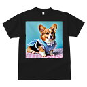 Tシャツ メンズ キッズ 犬ファン 半袖 春夏 犬柄 プリント カジュアル かわいい 人間用 フィットネス ダンス ギンガムチェック コーギー ワンピース