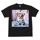 Tシャツ メンズ キッズ 犬ファン 半袖 春夏 犬柄 プリント カジュアル かわいい 人間用 フィットネス ダンス リボン コーギー ワンピース カップケーキ