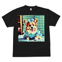 Tシャツ メンズ キッズ 犬ファン 半袖 春夏 犬柄 プリント カジュアル かわいい 人間用 フィットネス ダンス チェック柄 コーギー リボン ワンピース