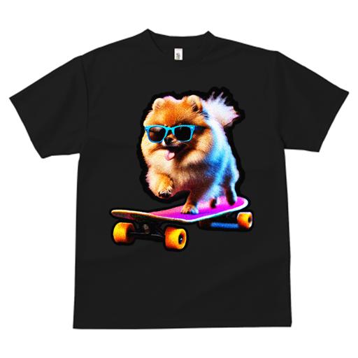 Tシャツ レディース 犬ファン 半袖 春夏 犬柄 プリント カジュアル かわいい 人間用 フィットネス ダンス スケートボード ポメラニアン サングラス
