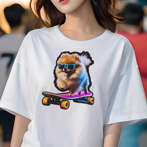 Tシャツ レディース 犬ファン 半袖 春夏 犬柄 プリント カジュアル かわいい 人間用 フィットネス ダンス スケートボード ポメラニアン サングラス Tシャツ レディース 犬ファン 半袖 春夏 犬柄 プリント カジュアル かわいい 人間用 フィットネス ダンス スケートボード ポメラニアン サングラス