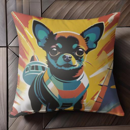 宇宙 チワワ レトロ ポップアート クッションカバー 45×45cm アニマル柄 おしゃれ 可愛い クッション本..