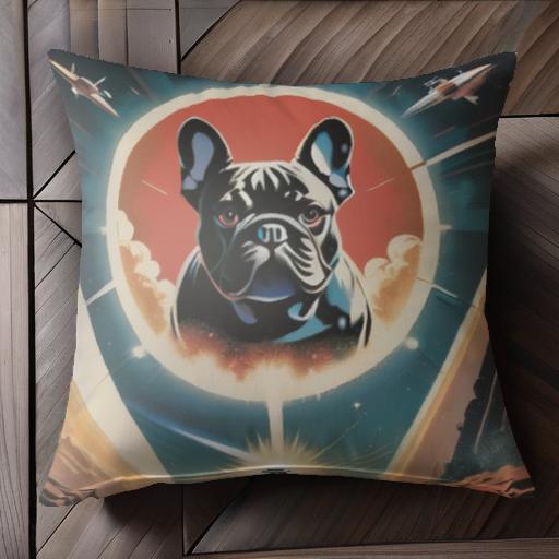 宇宙 フレンチブルドッグ スペース レトロ SF クッションカバー 45×45cm アニマル柄 おしゃれ 可愛い ..