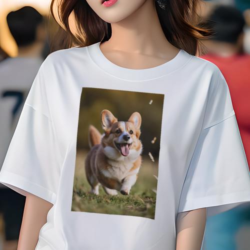 Tシャツ レディース 犬ファン 半袖 春夏 犬柄 プリント カジュアル かわいい 人間用 フィットネス ダン..