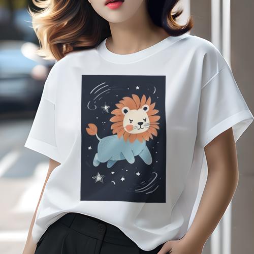 Tシャツ レディース 犬ファン 半袖 春夏 犬柄 プリント カジュアル かわいい 人間用 フィットネス ダンス 星 宇宙 夜空 かわいい イラスト