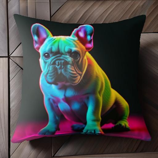 フレンチブルドッグ クッションカバー 45×45cm アニマル柄 おしゃれ 可愛い クッション本体付き 正方形 犬ファン