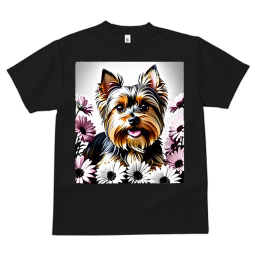 Tシャツ レディース 犬ファン 半袖 春夏 犬柄 プリント カジュアル かわいい 人間用 フィットネス ダンス 花 ヨークシャーテリア