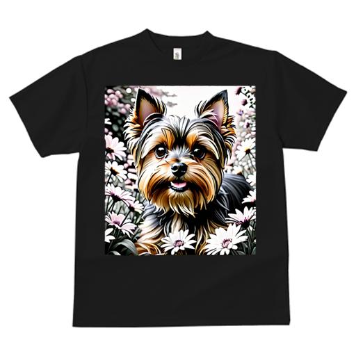 Tシャツ レディース 犬ファン 半袖 春夏 犬柄 プリント カジュアル かわいい 人間用 フィットネス ダンス 花 ヨークシャーテリア