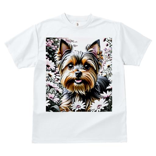Tシャツ レディース 犬ファン 半袖 春夏 犬柄 プリント カジュアル かわいい 人間用 フィットネス ダンス 花 ヨークシャーテリア