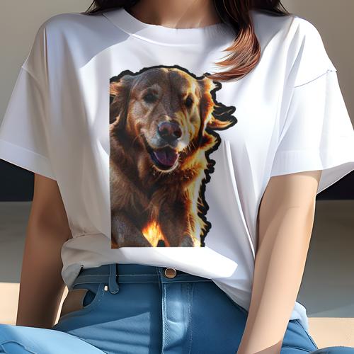 Tシャツ レディース 犬ファン 半袖 春夏 犬柄 プリント カジュアル かわいい 人間用 フィットネス ダンス 犬 ゴールデンレトリバー ペット 動物 笑顔 Tシャツ レディース 犬ファン 半袖 春夏 犬柄 プリント カジュアル かわいい 人間用 フィットネス ダンス 犬 ゴールデンレトリバー ペット 動物 笑顔